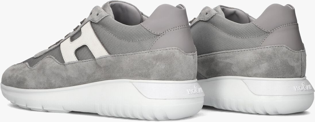 lichtgrijze hogan lage sneakers interactive3 allacciato pelle