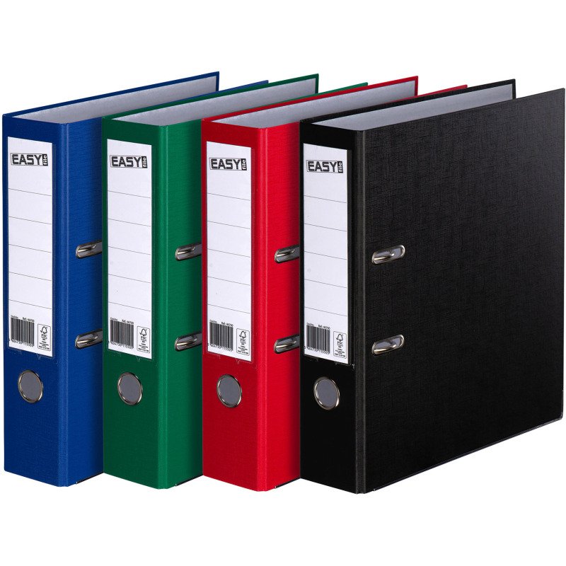 Classeur à levier cartonné A4 - Dos 8 cm couleurs assorties