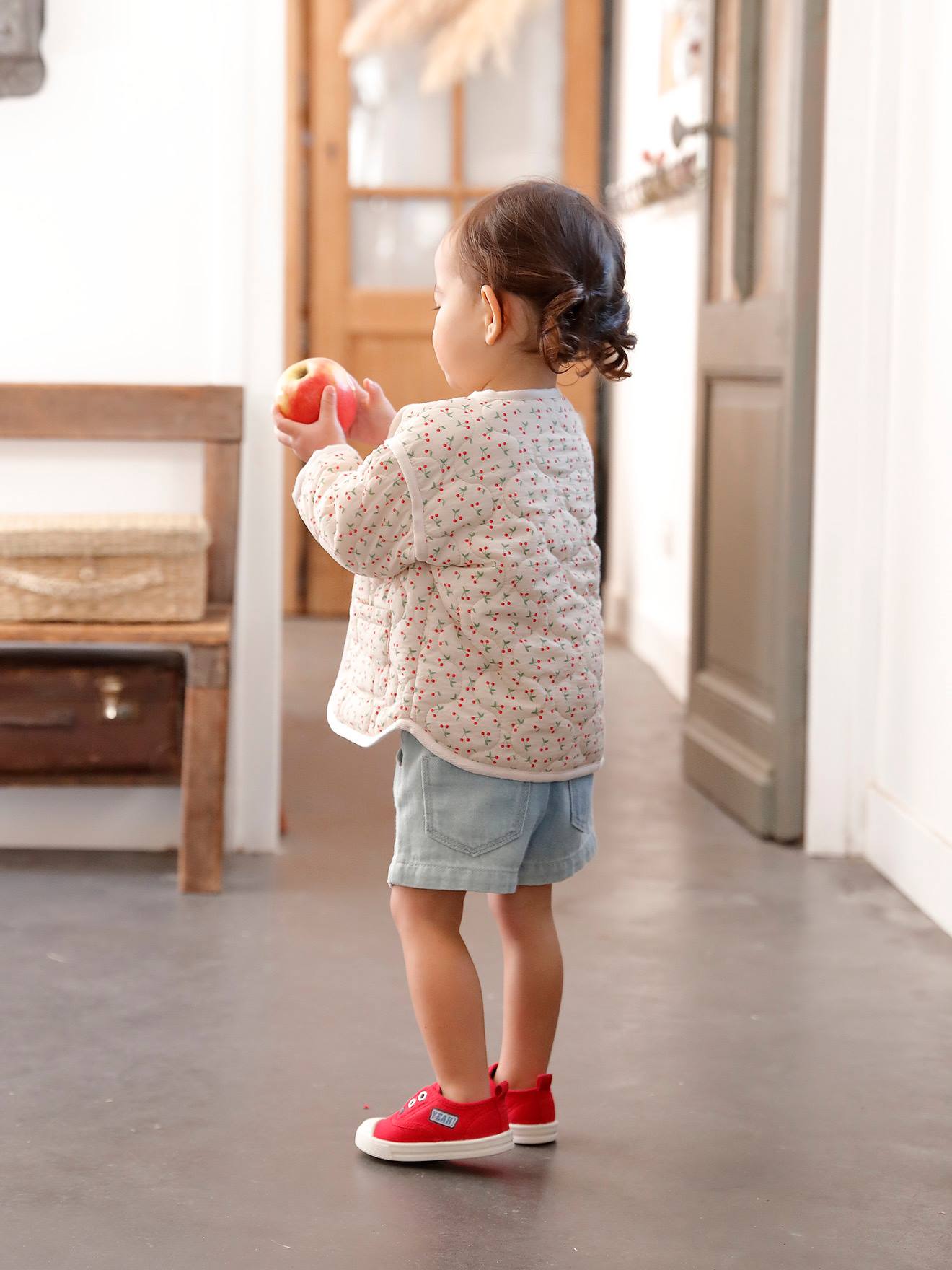Casaco acolchoado para bebê, rosa claro