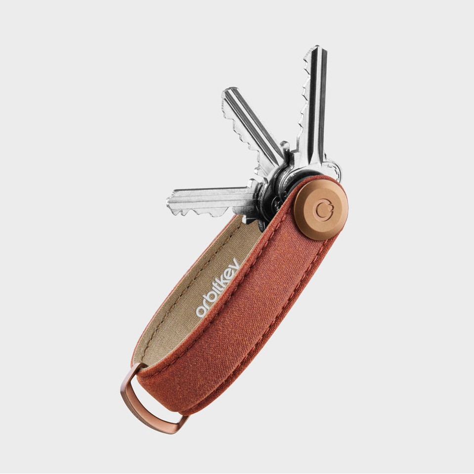 OrbitKey - Waxed Canvas Key Organiser - Brick Red