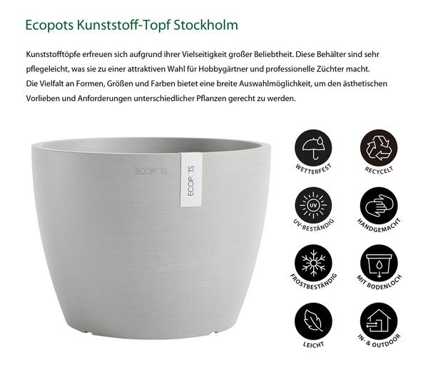 Ecopots Kunststoff-Topf Stockholm, rund