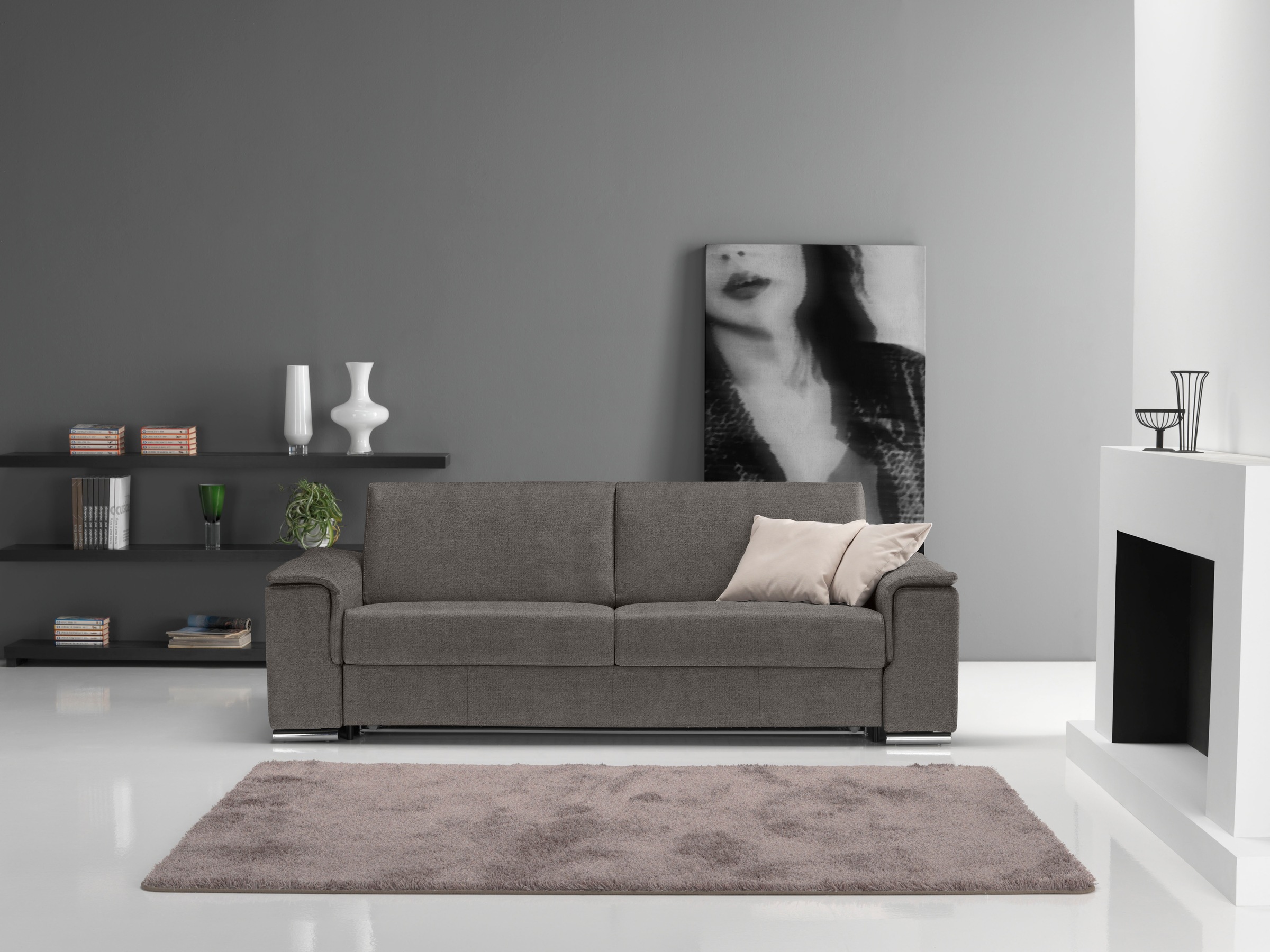 Egoitaliano Schlafsofa »Cecilia, modern & elegant, erstklassiger Sitzkomfort, Dauerschläfer« inkl. Matratze und hochwertigem Metallbettrahmen, toller Schlafkomfort