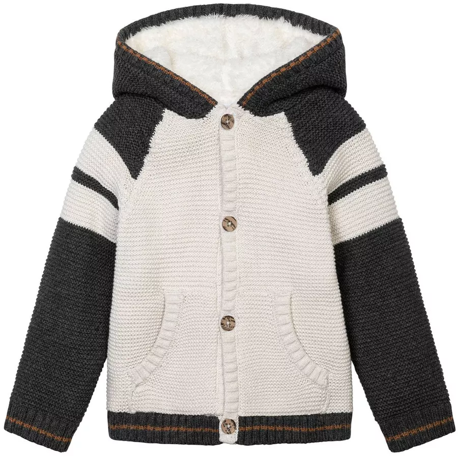 MINOTI Strickjacke CremeweißGrauBraun