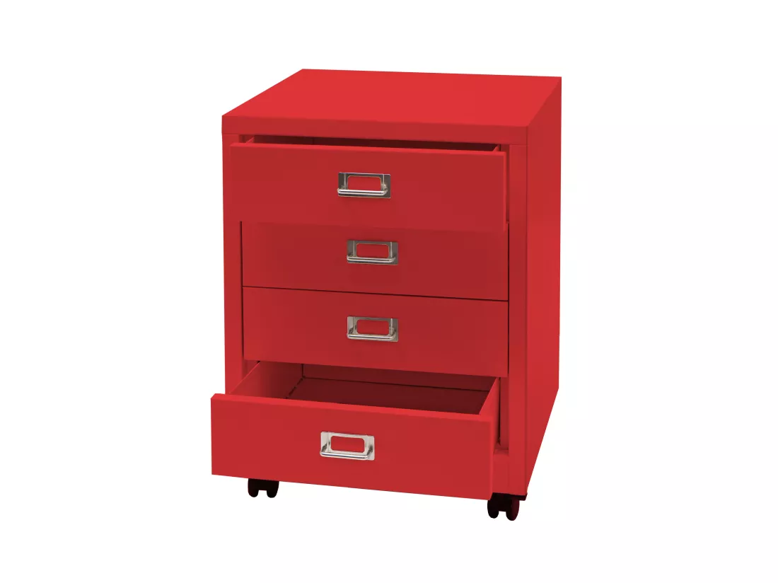 Caisson à roulettes MCW-L49, rouge