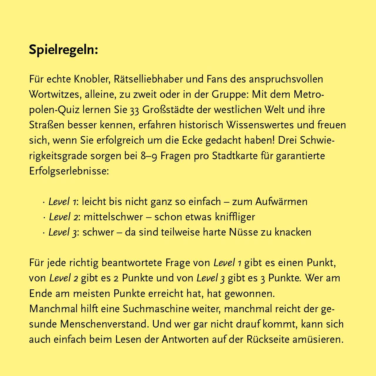 Stadtkarten-Quiz Metropolen der Welt