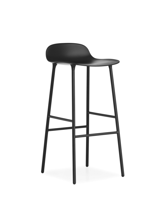 Normann Copenhagen Form Barstool barkruk 65 cm met stalen onderstel zwart