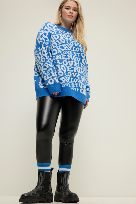 Leggings, Tight Legs, HighWaist, shiny Coating, Elastikbund