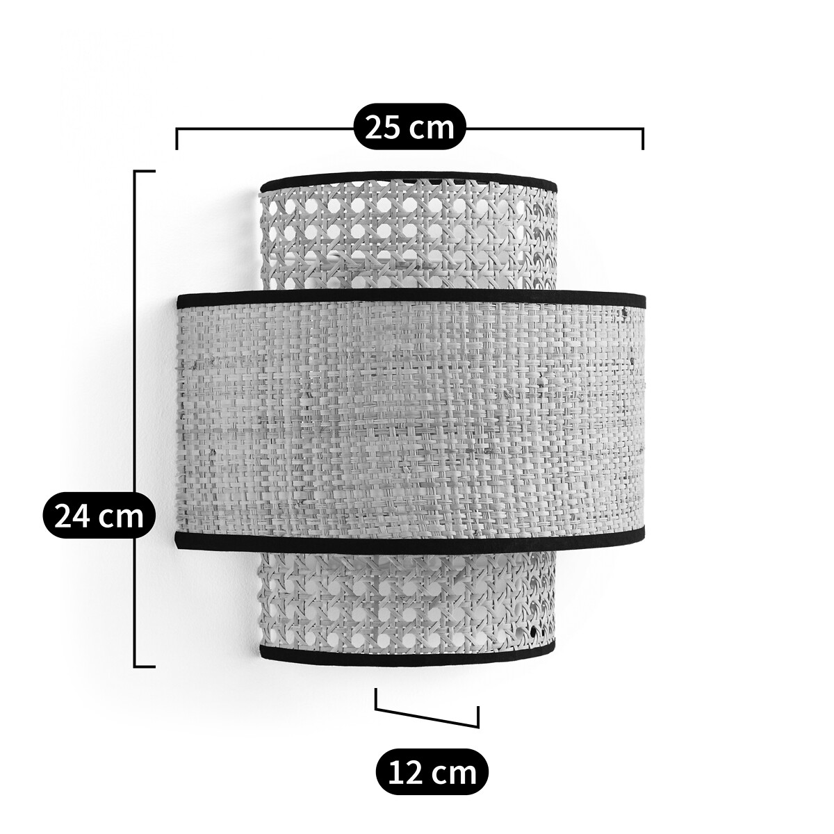 LA REDOUTE INTERIEURS<br>Candeeiro de parede duplo em rattan e ráfia, Dolkie