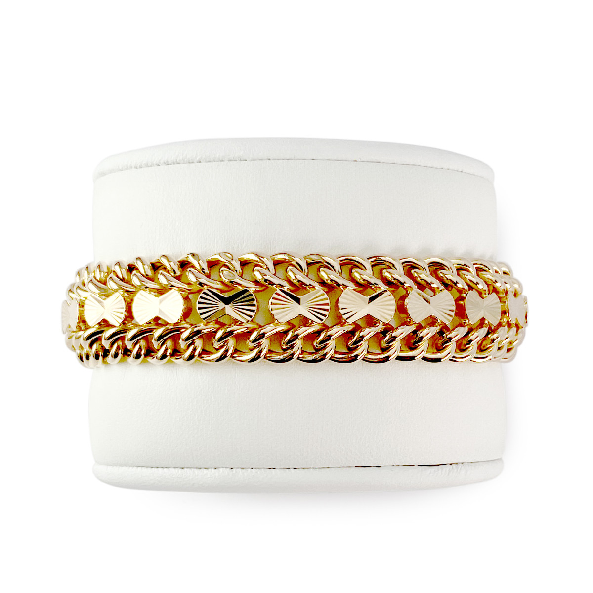 Bracelet d'occasion or 750 jaune 19 cm maille fantaisie