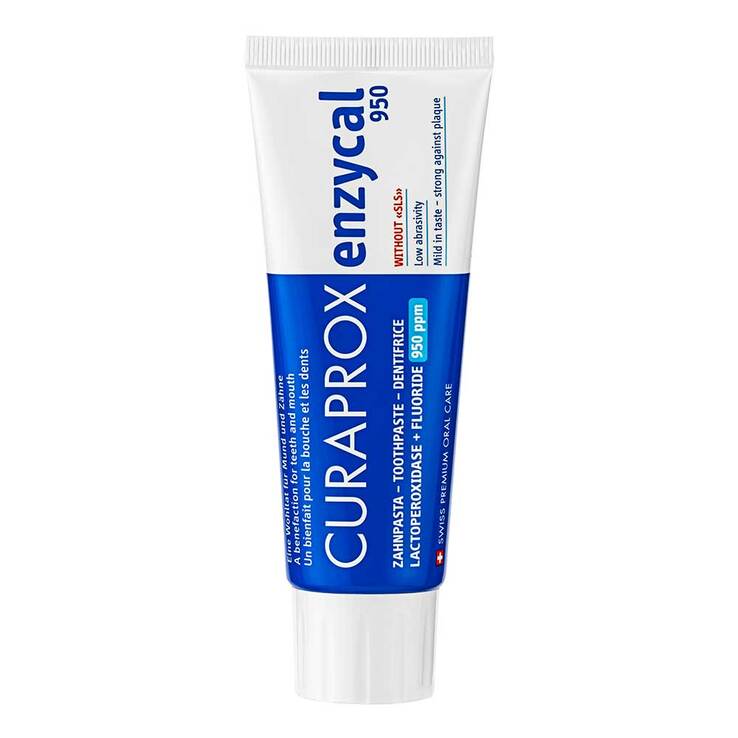 Curaprox enzycal 950 Fluorid extra milde Zahnpasta, 75 ml
