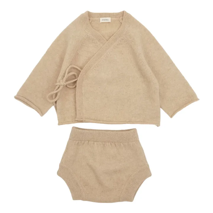 My Little Freckle Set Bloomer + Cardigan Cache-Cœur Cachemire Bio | Beige