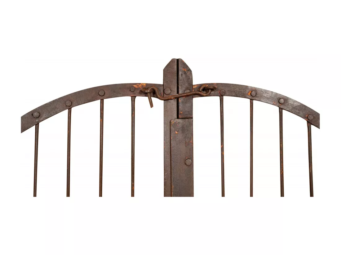 BISCOTTINI Portail - Fer Forgé Finition Antique - Clôture en Fer - Portail en Métal - Porte Décorative - Portail d'Entrée - 118x6x200cm - Une Pièce