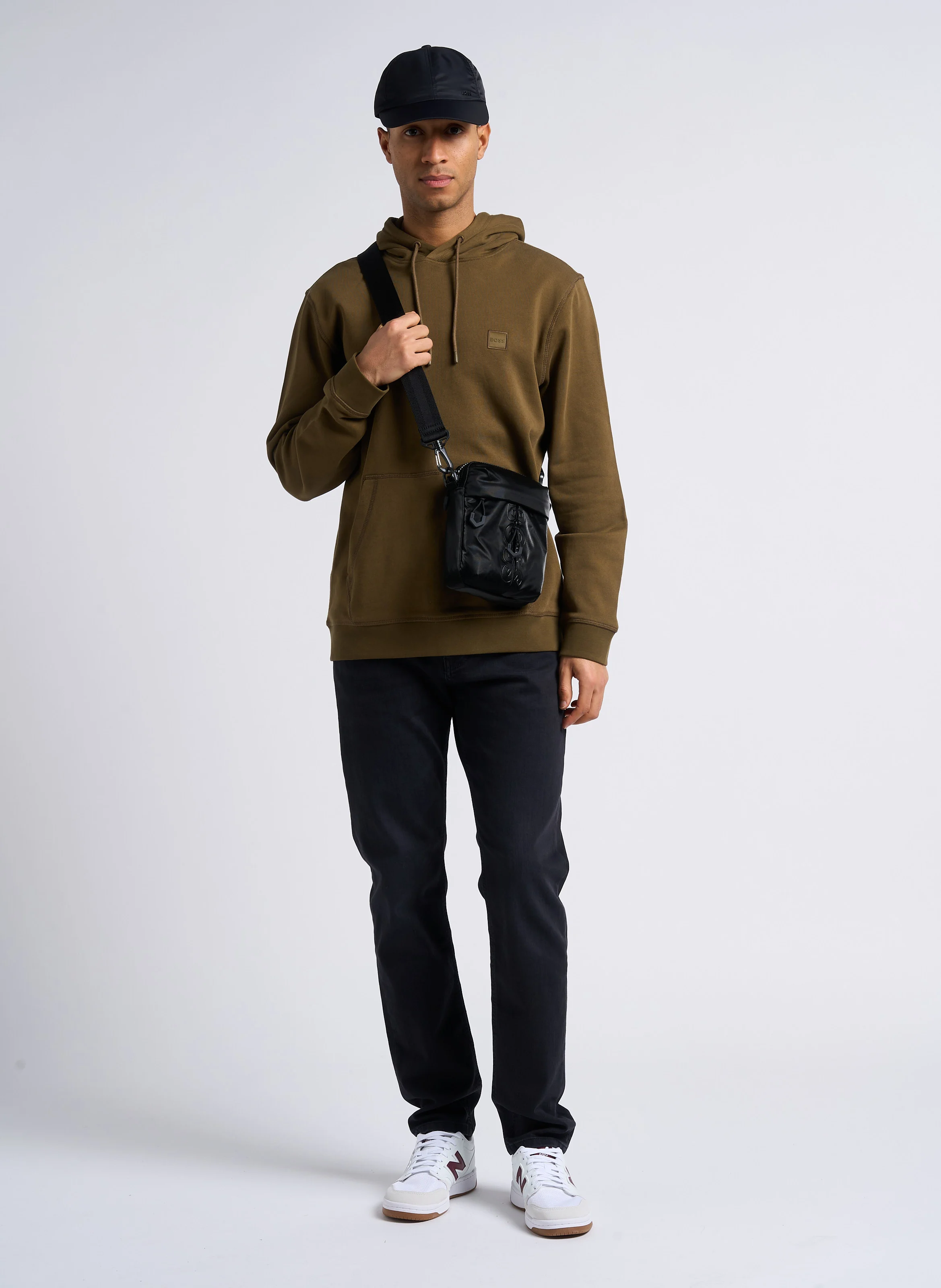 Jean tapered en coton mélangé | Noir