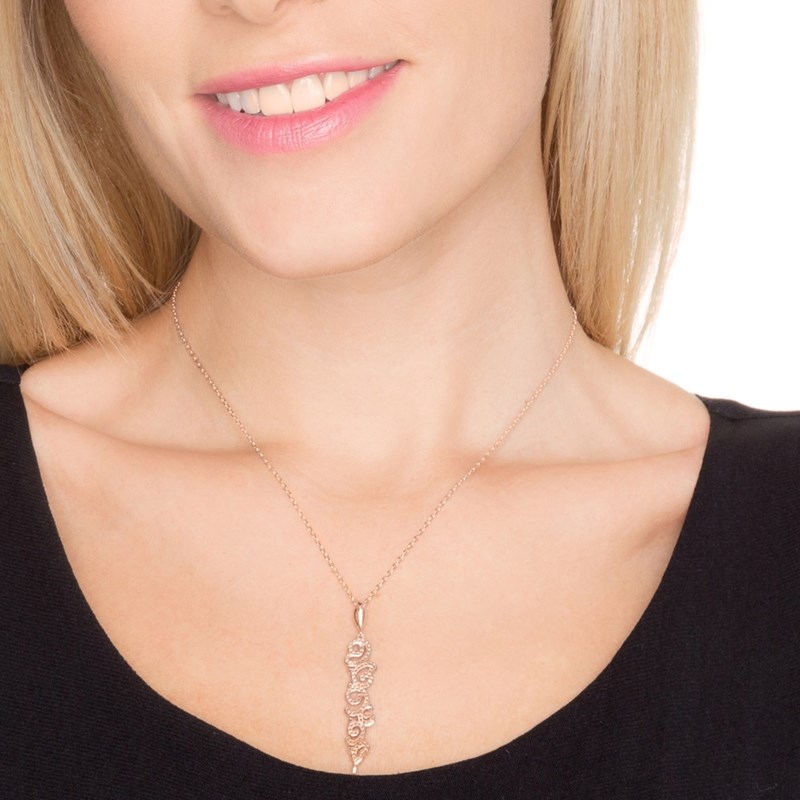 Collier Argent Mauresque Rose