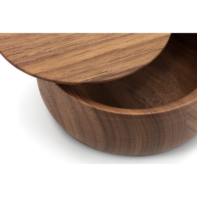Deckeldose Massivholz, Nussbaum, 11 cm Ø