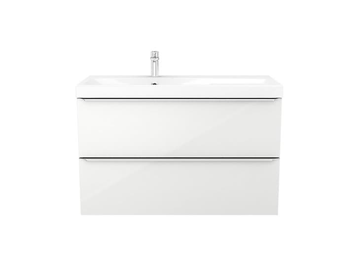 Meuble sous vasque à suspendre GoodHome Imandra blanc 100 cm + plan vasque Mila
