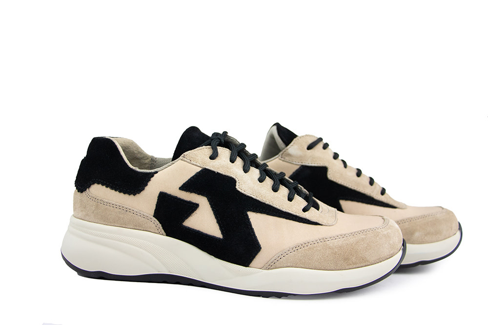 Durea Sneaker Seppia Taupe Zwart