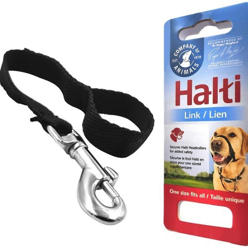 Focinheira Halti para cães com tiras e gancho, preta