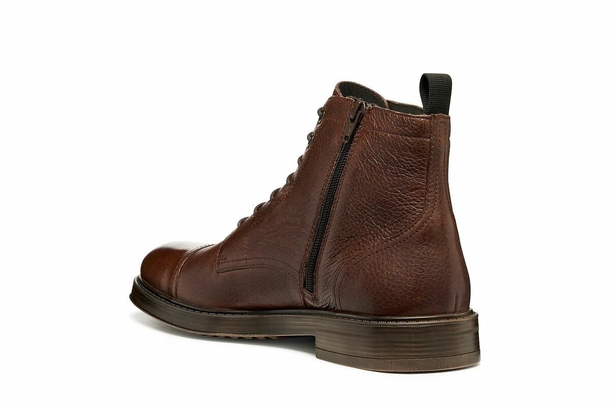 GEOX<br>Botas de tornozelo em couro respirável com cadarços Henreys
