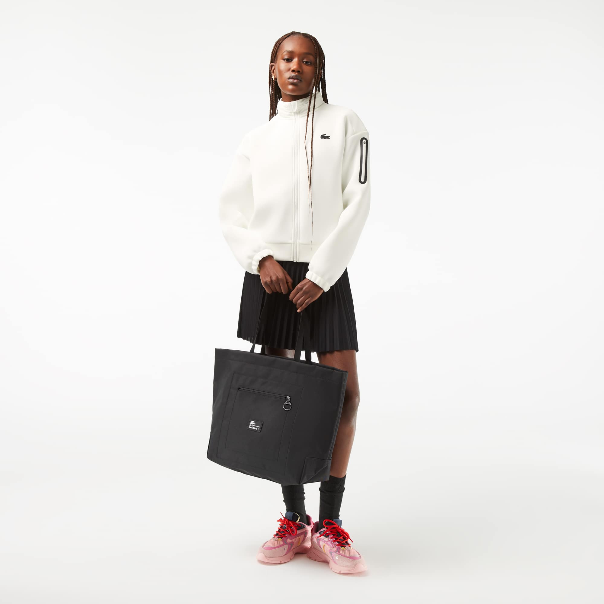 Sweatshirt zippé femme loose fit Lacoste SPORT avec capuche Sweatshirts - Blanc - Lacoste - Femme