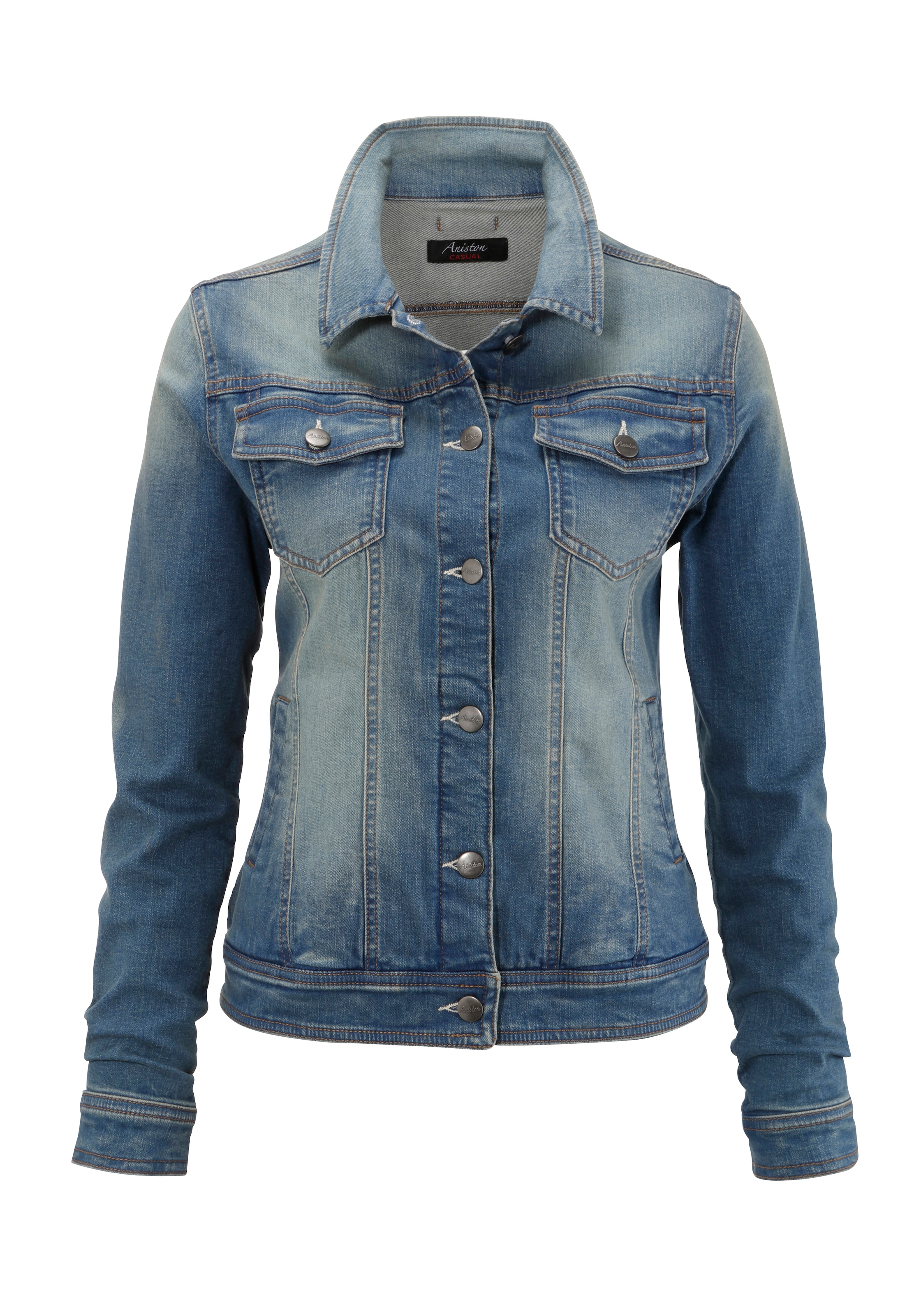 Aniston CASUAL Jeansjacke in Used-Waschung