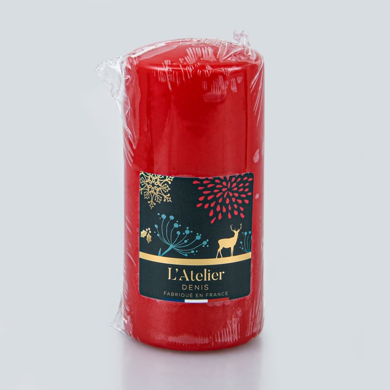 Bougie cylindrique rouge L'Atelier Denis