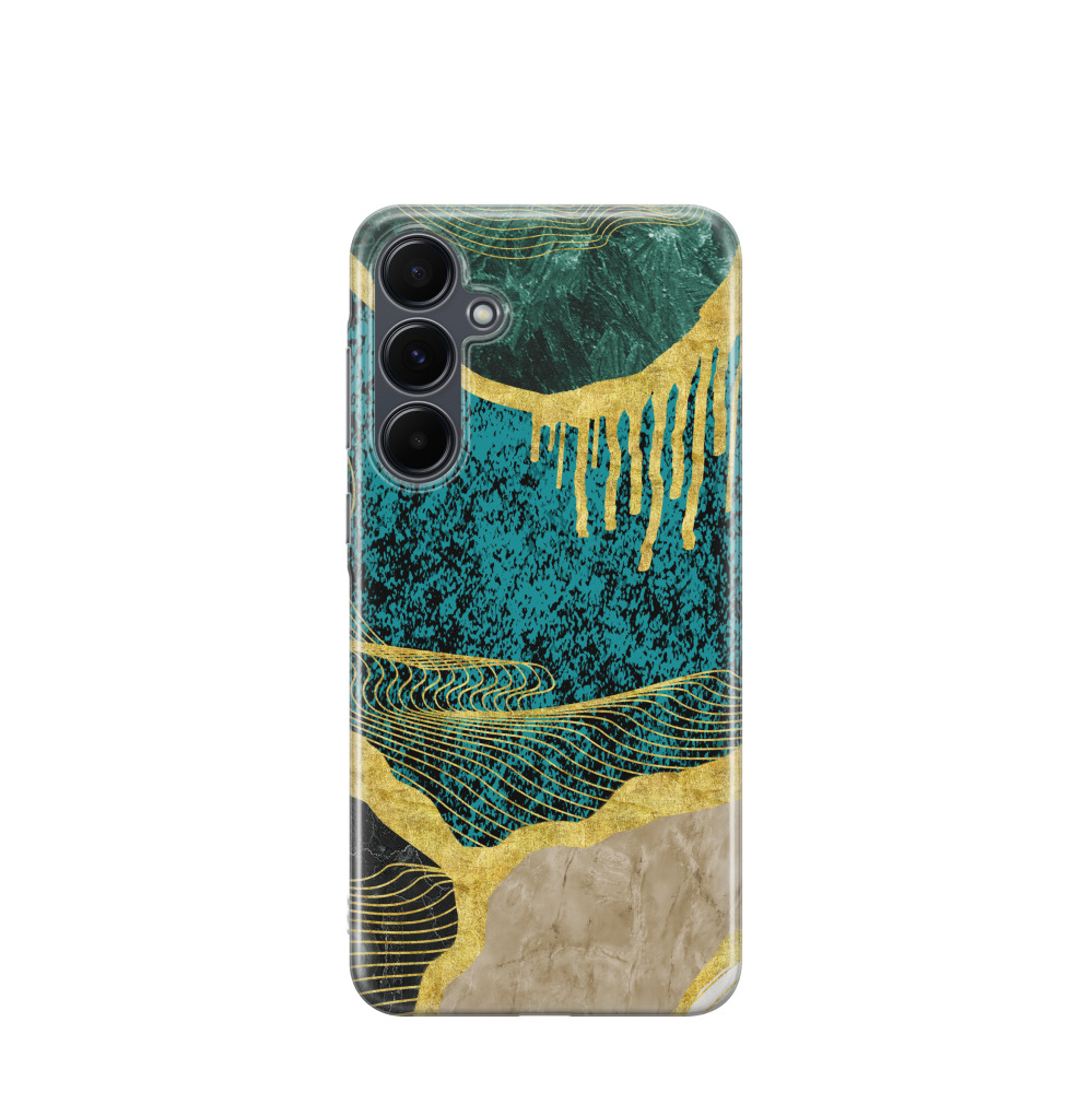 Samsung Galaxy A55 Gummi Hülle Marmor Marble 14 - Grün