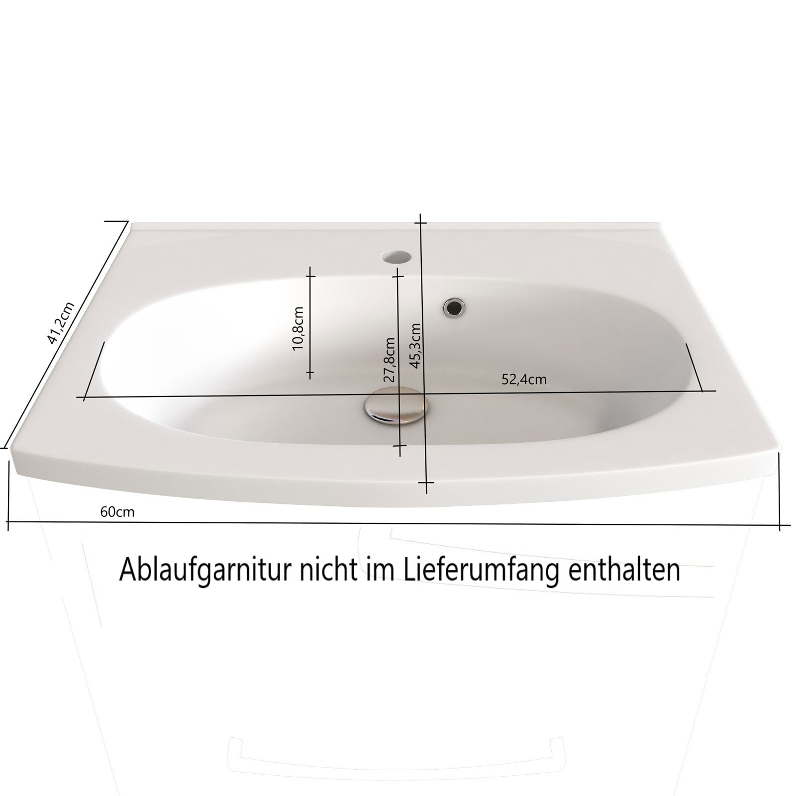 Bad-Waschtisch Limburg braun B/H/T 60x54x45 cm