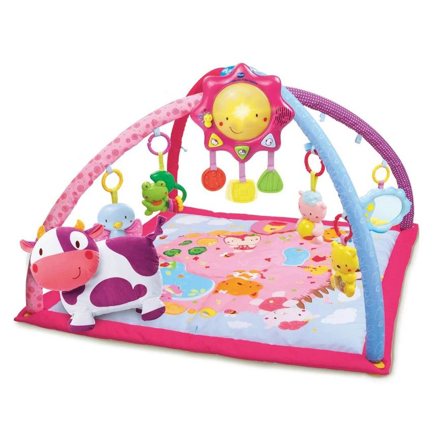 Tapis d'éveil évolutif Lumi Tapis des P'tits Copains - Rose - Ecru