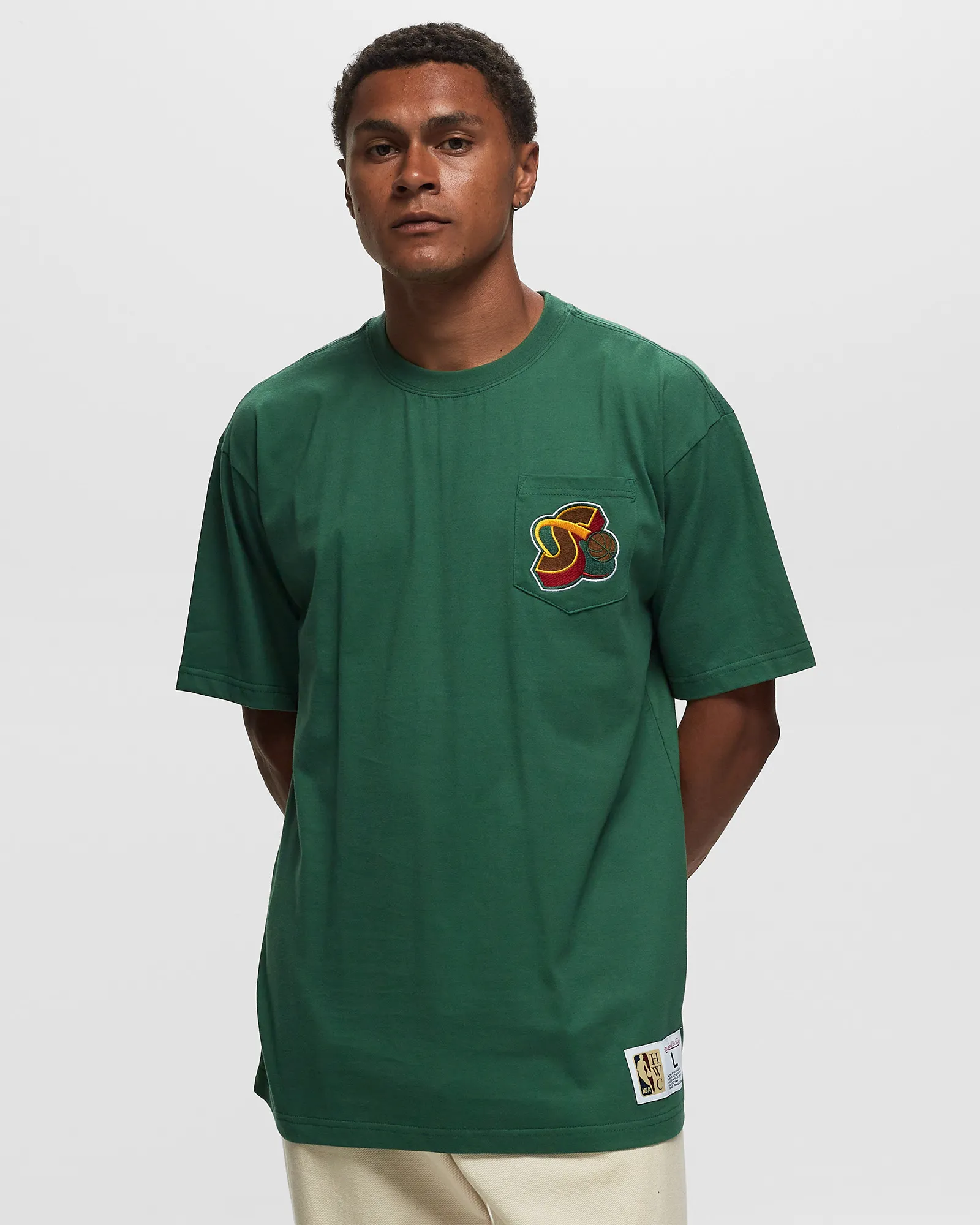Camiseta Mitchell & Ness NBA Premium Pocket Tee Seattle SuperSonics