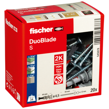 Fischer Gipsplaatplug DuoBlade 44 mm 20 stuks incl. boorkop