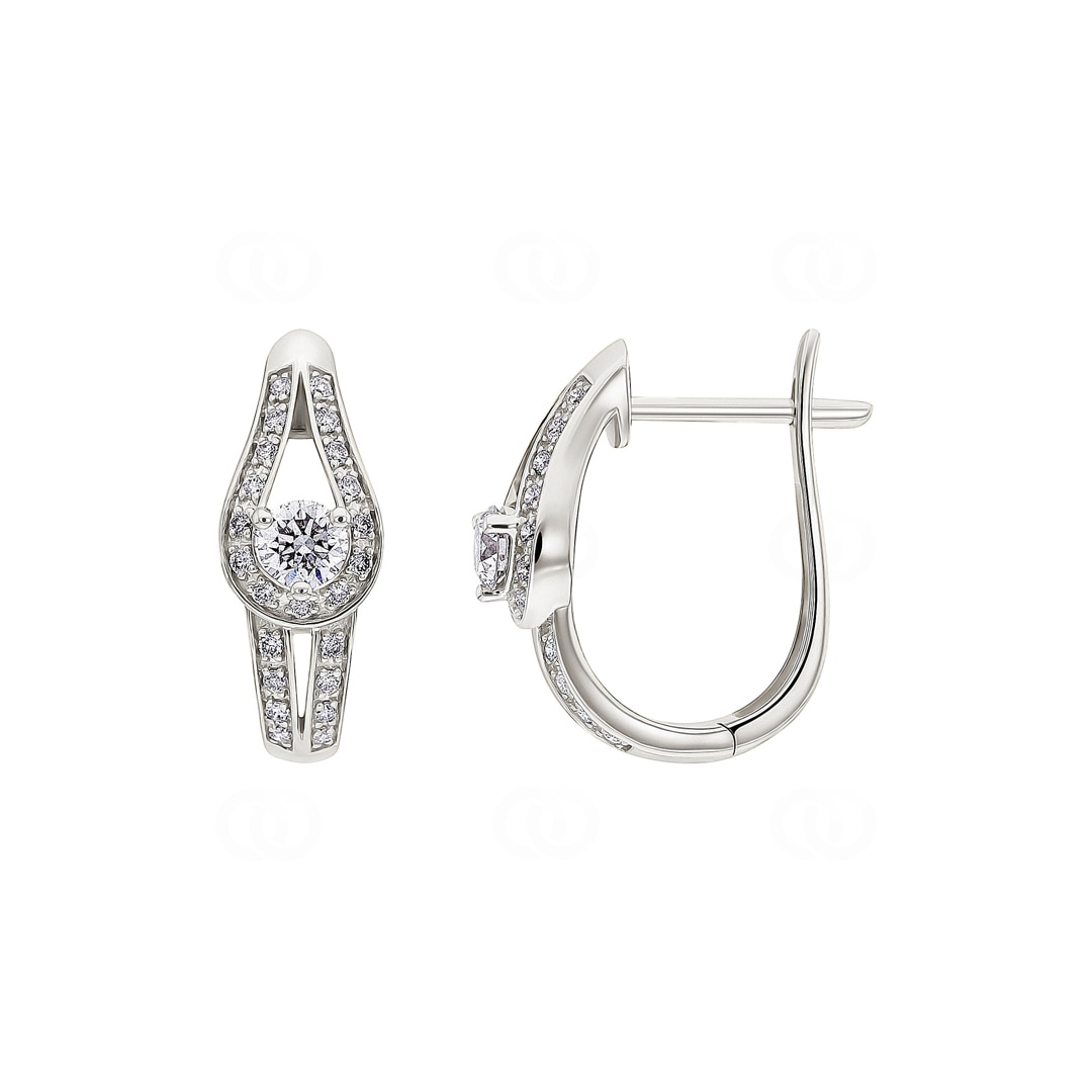 0.41 Karat Diamant-Kreolen 750/18 K Weissgold