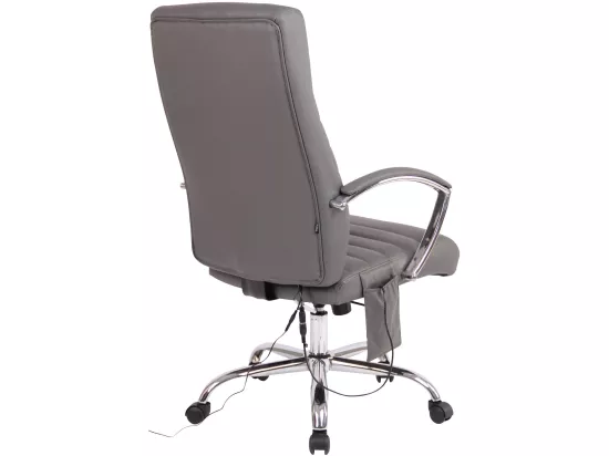 Chaise de bureau - Similicuir & Métal chromé - Gris - Valais