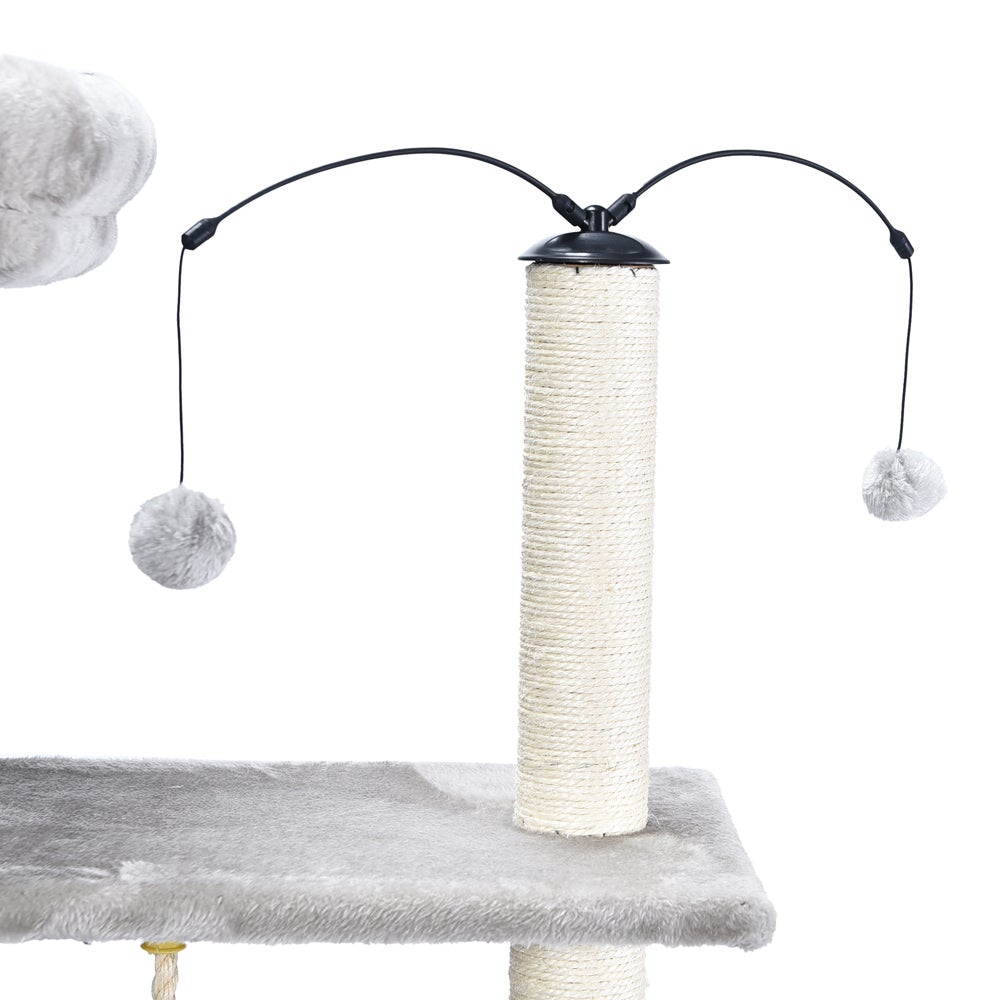Home Deluxe - JAX Krabpaal - Kleur: Grijs, Afmetingen: 136 x 124 x 40 cm, Materiaal: Polyester, Sisal, Frame: MDF | Krabpalen voor katten