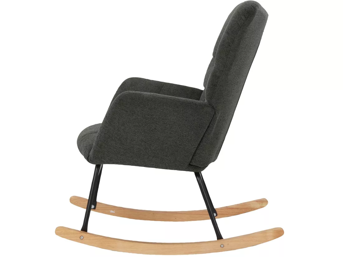 Fauteuil à bascule Elza tissu Anthra Belfast