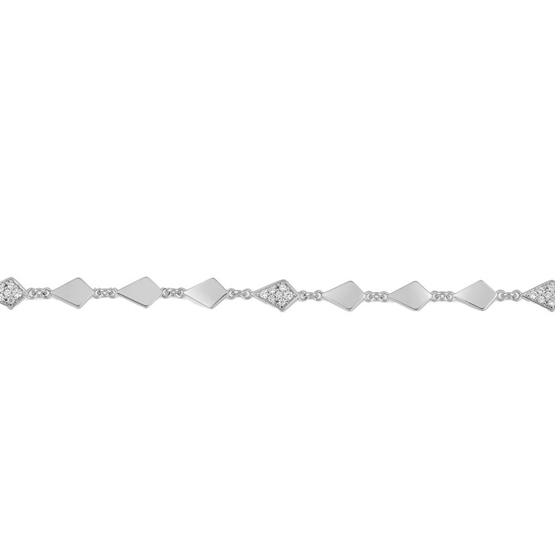 Bracelet Femme - Oxyde de zirconium - Argent 925 - Longueur : 18 cm