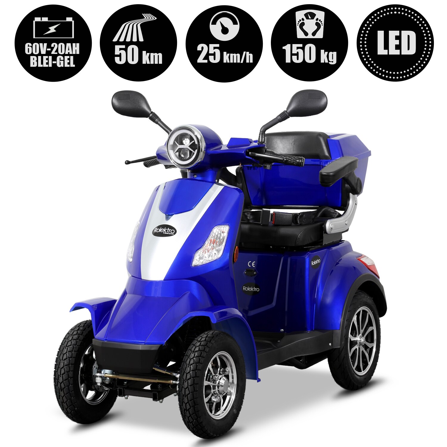 Rolektro E-Quad 25, Blau, 1000 Watt