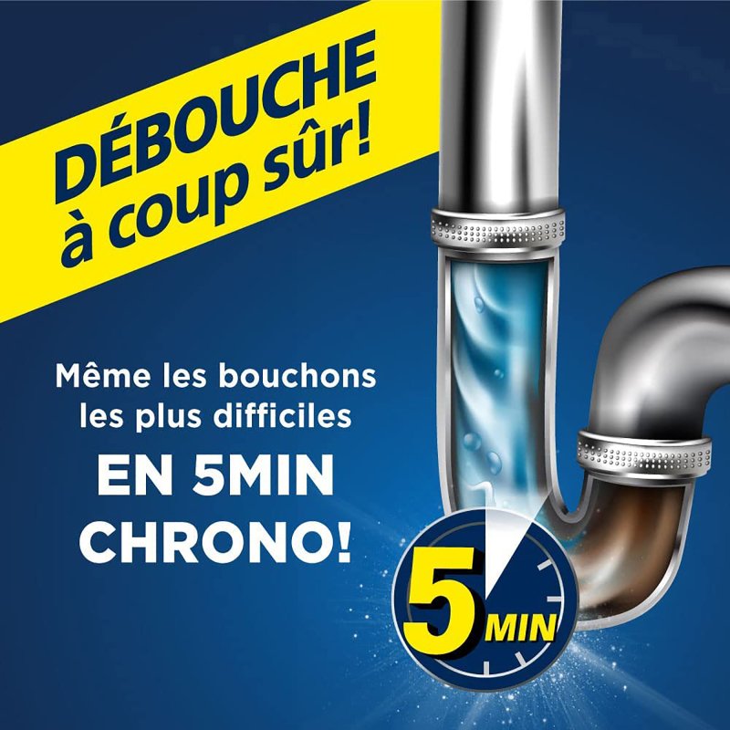 Déboucheur Ouragan Chrono 5 mn - flacon de 1 l
