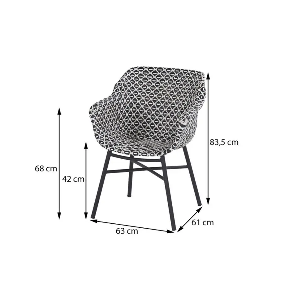 Hartman Delphine dining stoel white - black