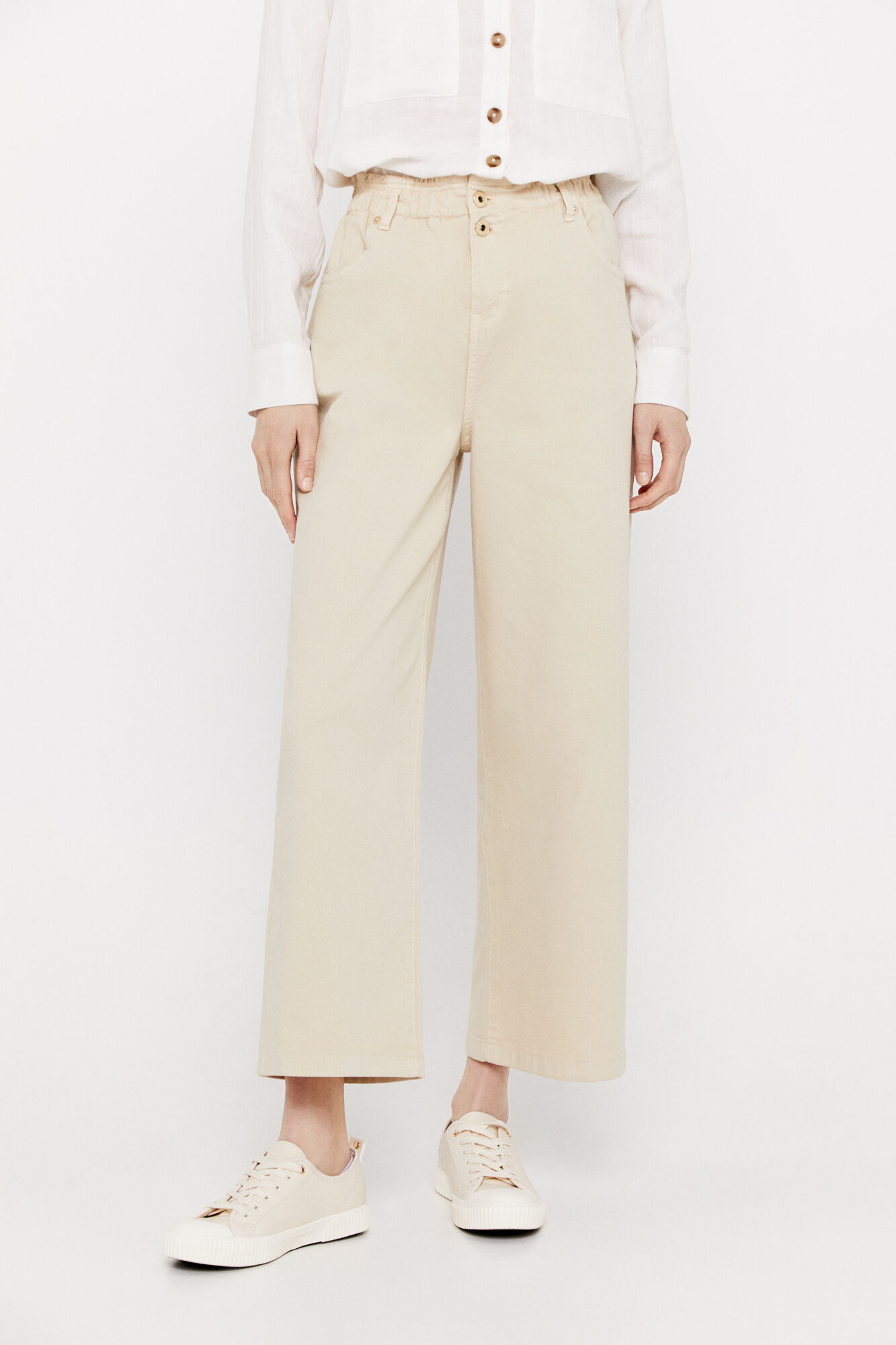 Calça jeans Easy Fit - Marfim