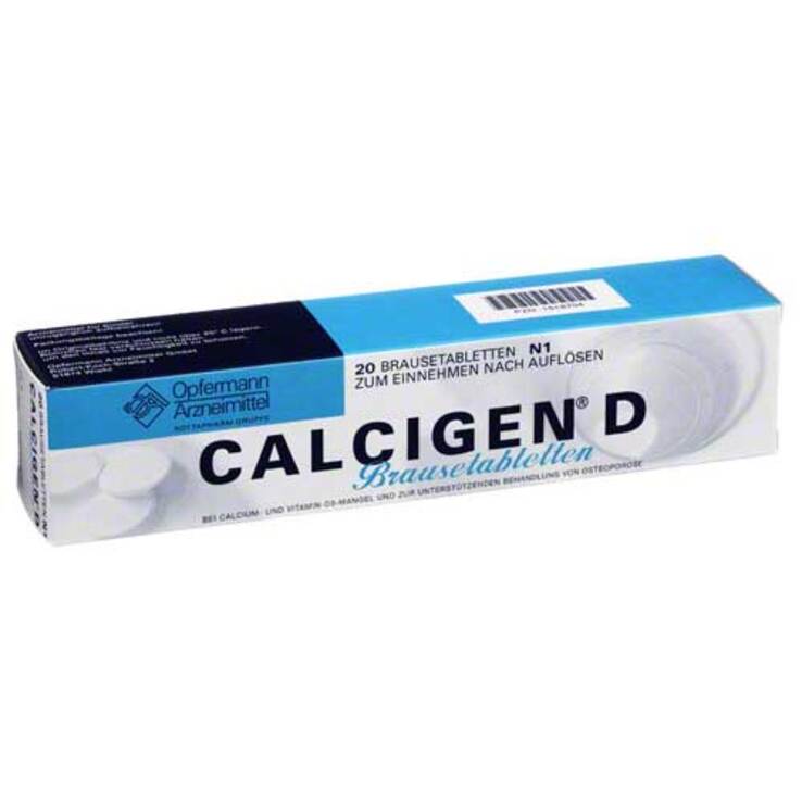 Calcigen D 600 mg / 400 I.E. Brausetabletten, 20 St