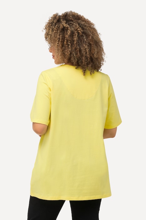 T-Shirt, A-Linie, Tunika-Ausschnitt, Halbarm