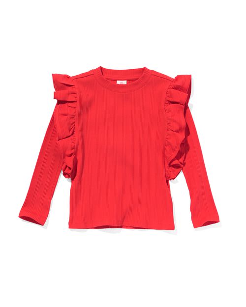 t-shirt enfant côte avec volant rouge