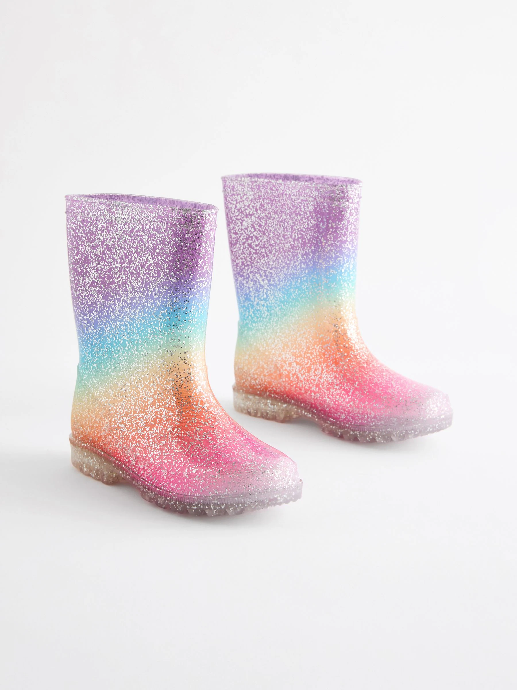 Regenboog - Regenlaarzen met glitters