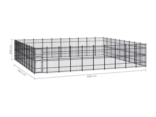 Chenil cage enclos pac noire 960 x 864 x 200 cm 02_0041885