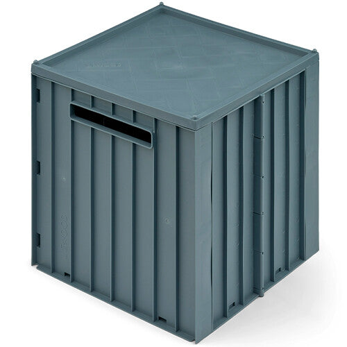 Liewood opbergbak met deksel elijah - whale blue - 20 liter
