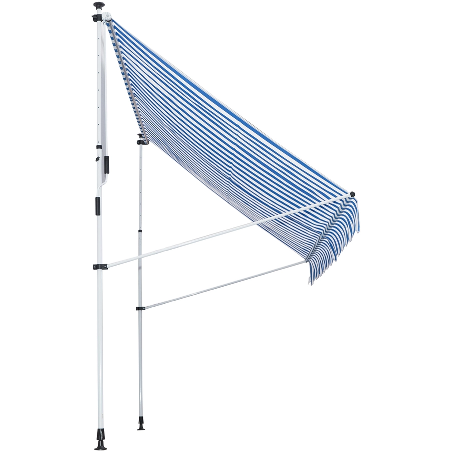 Outsunny Klemmmarkise mit Faltarm blau
