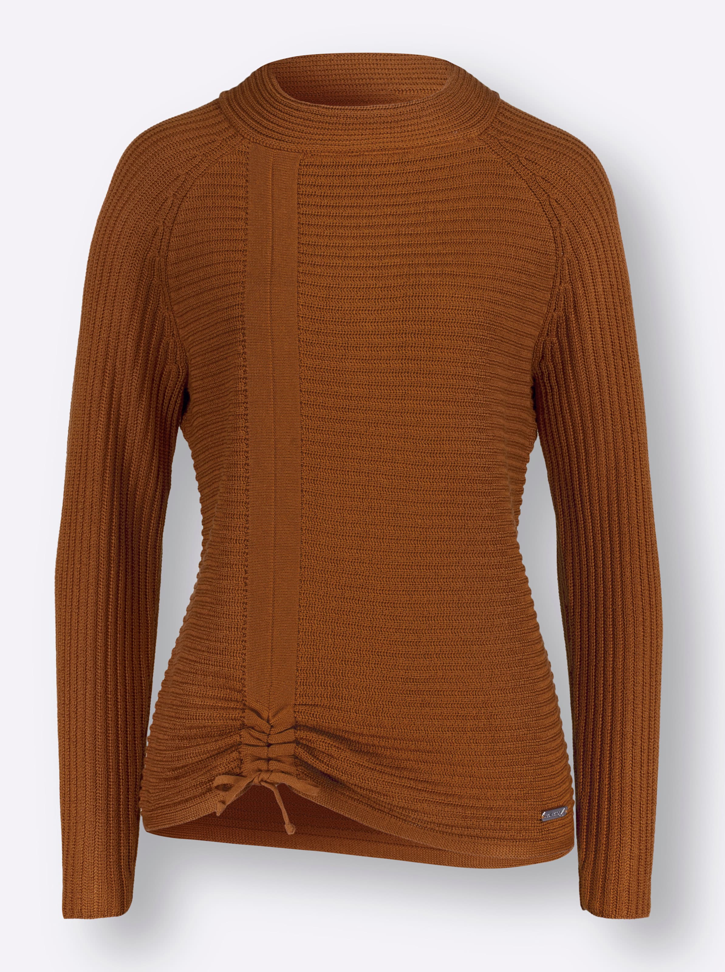 Langarm-Pullover in cognac