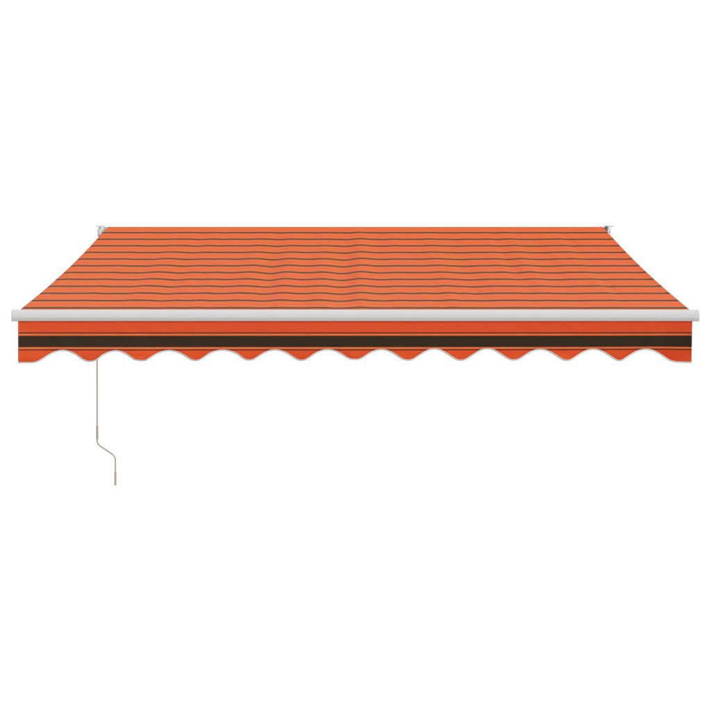 Auvent rétractable orange et marron 3,5x2,5m tissu et aluminium
