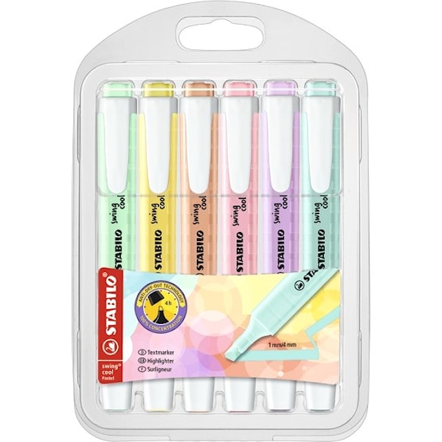 Markeringspenn Swing Cool 6 stk. Pastell Stabilo